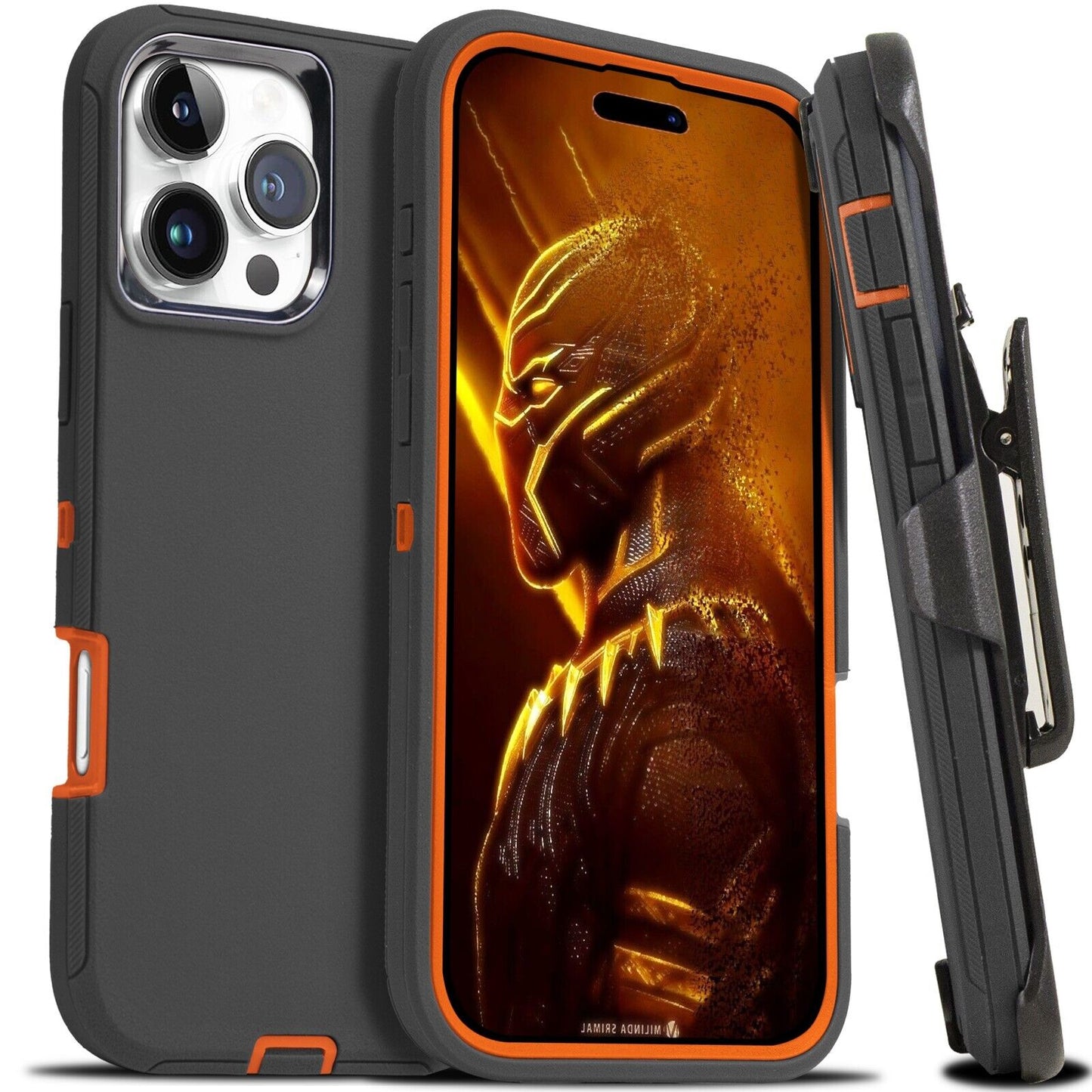 For Iphone 16 15 14 plus 13 12 Pro Max Shockproof Heavy Duty Case + Belt Clip