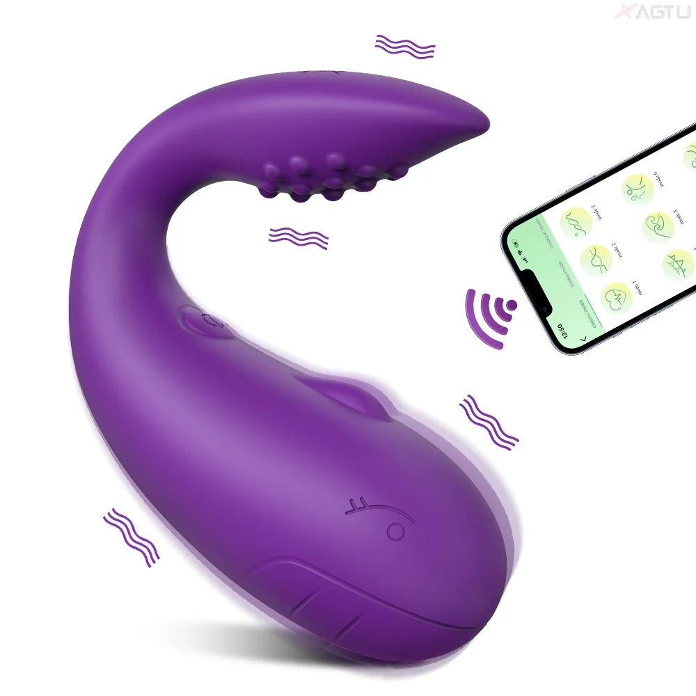 Wearable Vibrator, APP Remote Control Vibrating Panties with 9 Vibrating Modes for G Spot Purple