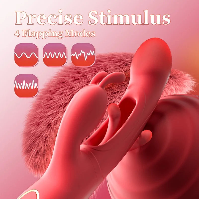 Female Sex Toys Thrusting Rabbit Vibrator for Women with 7 Powerful Vibrations & 4 Flapping Modes, Waterproof Adult Toy